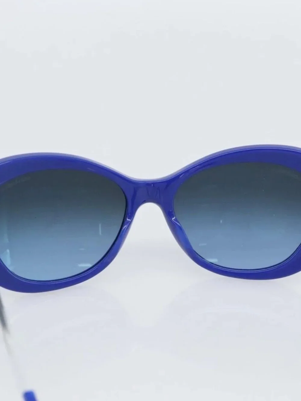 CHANEL Sunglasses Plastic Blue CC Auth BA13654